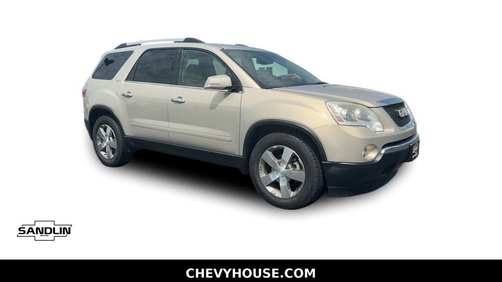 2011 GMC Acadia SLT2 in Gold Mist Metallic — front three-quarter view