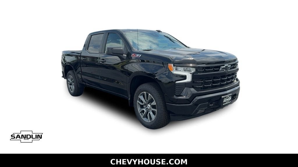 2026 Chevrolet Silverado 1500 RST in Black — front three-quarter view