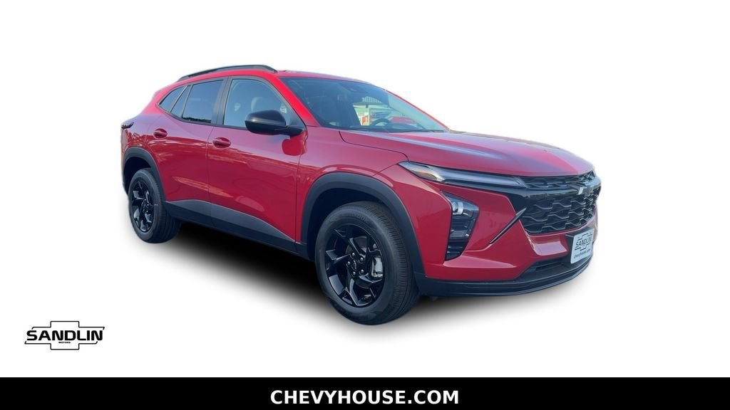 2026 Chevrolet Trax LT in Apex Red — front three-quarter view
